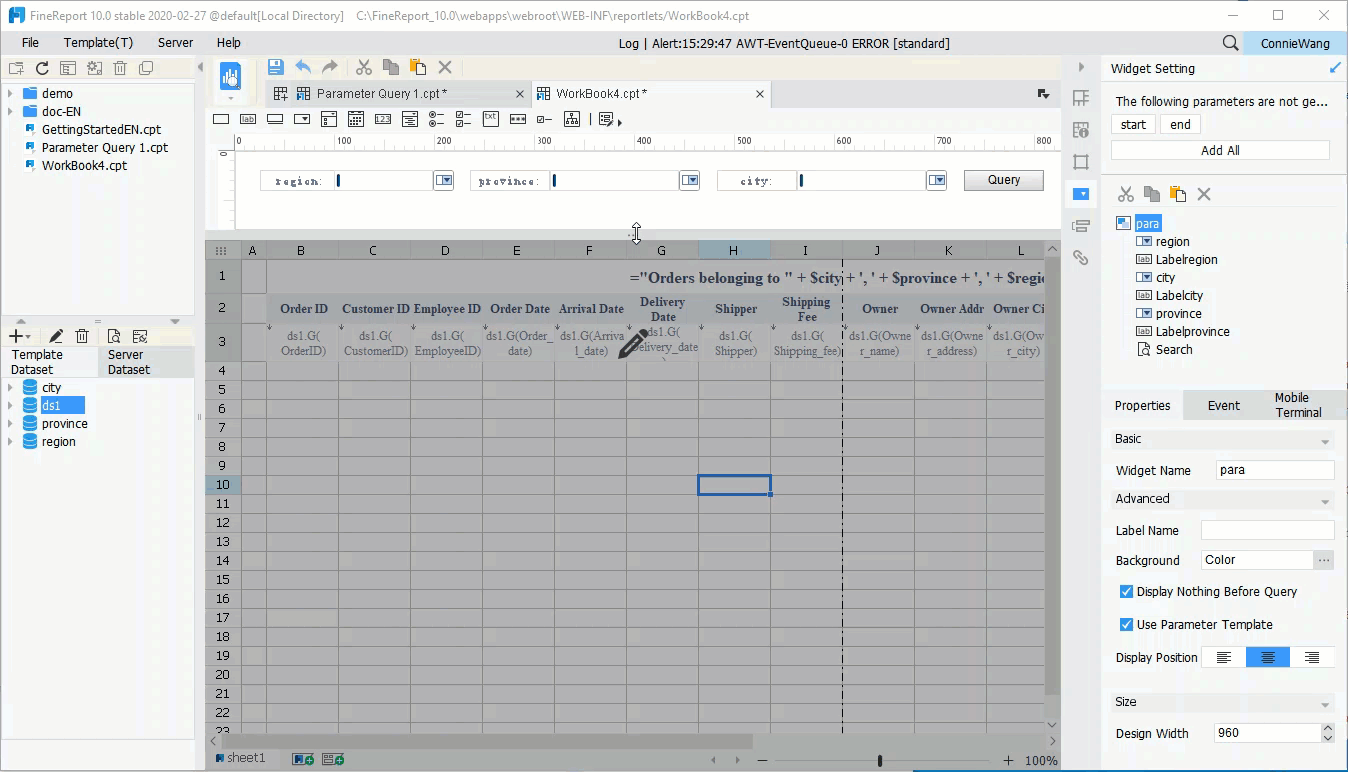 Common Parameter Application-FineReport Help Document