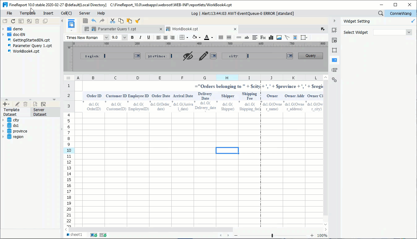 Common Parameter Application-FineReport Help Document