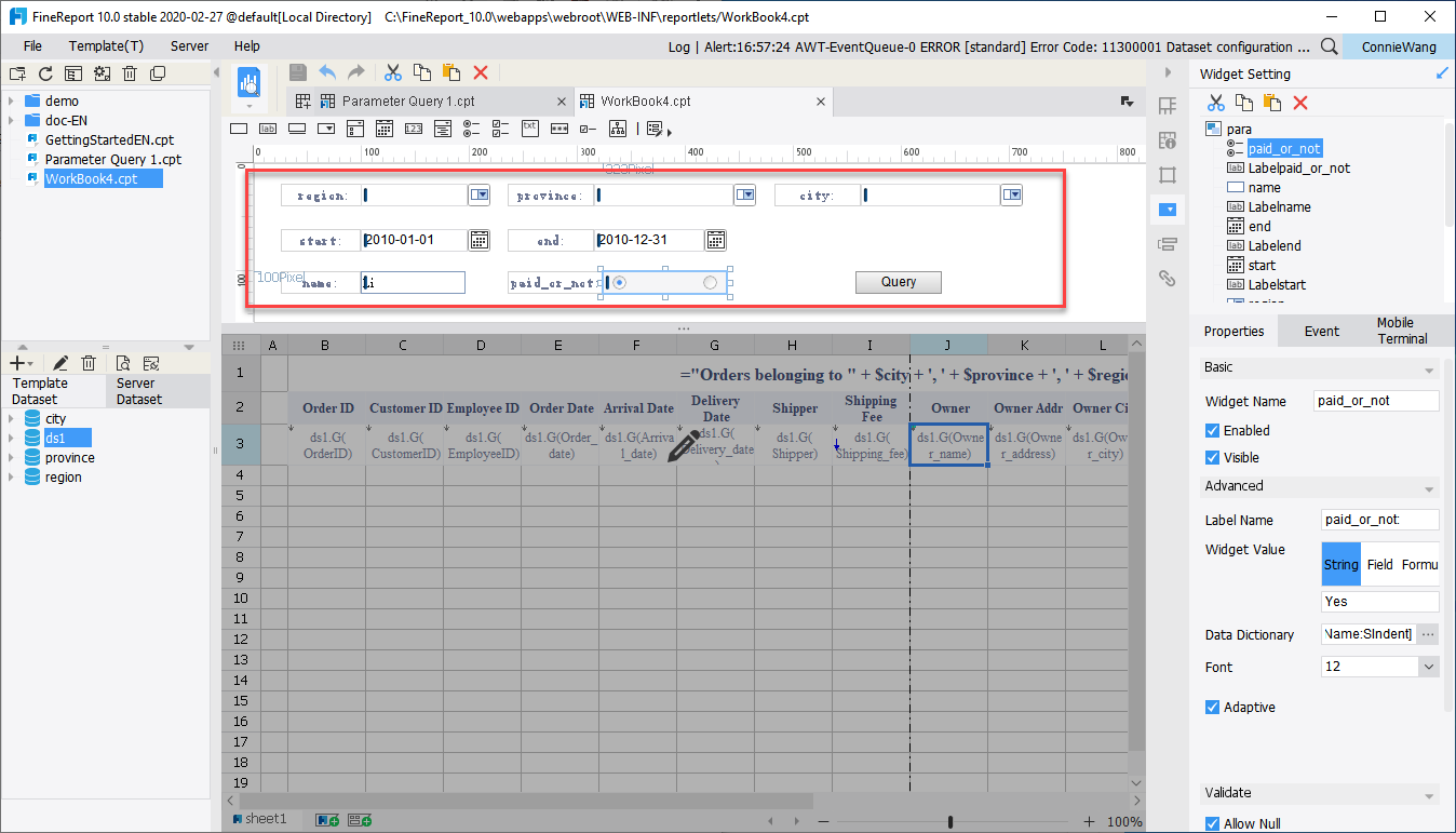 Common Parameter Application-FineReport Help Document