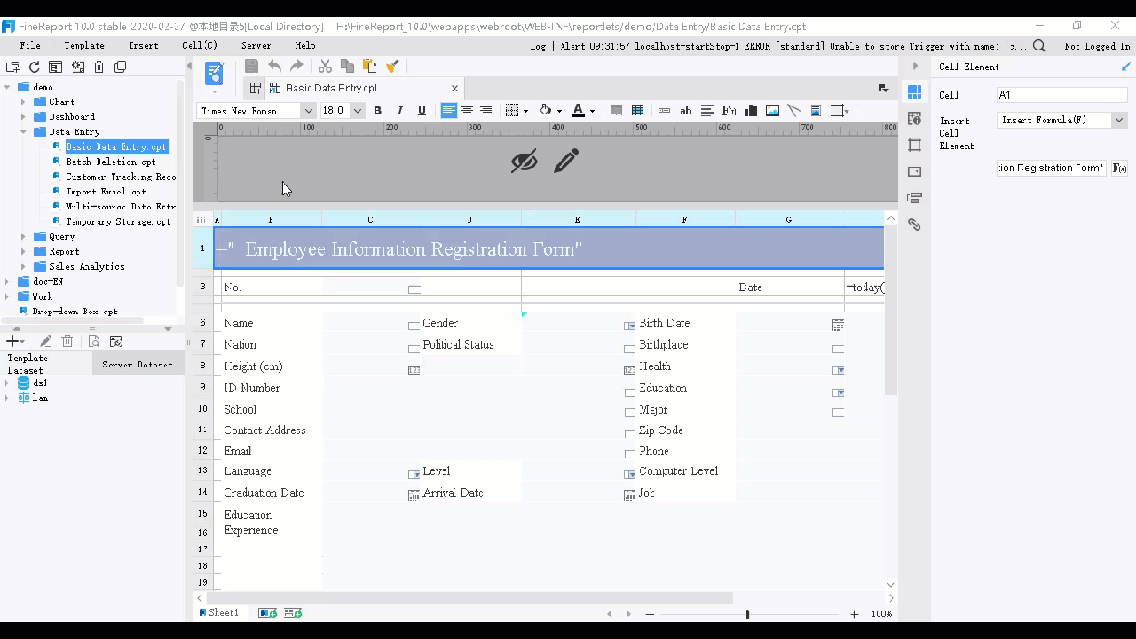 Data Entry Attributes-FineReport Help Document
