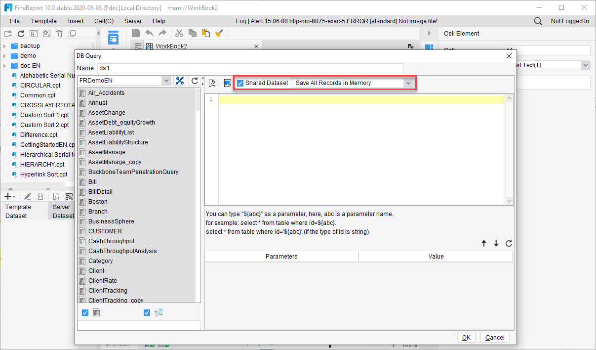 Cache Setting-FineReport Help Document