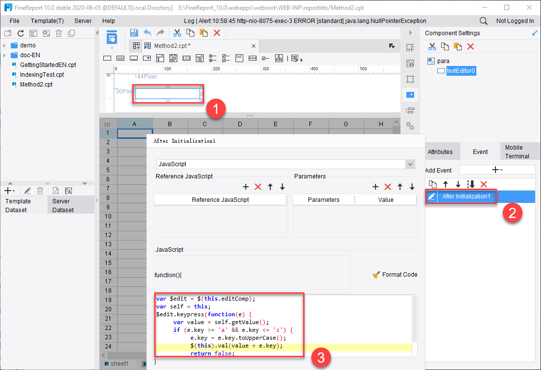 JS Instantly Convert Lower Cases into Upper Cases-FineReport Help Document