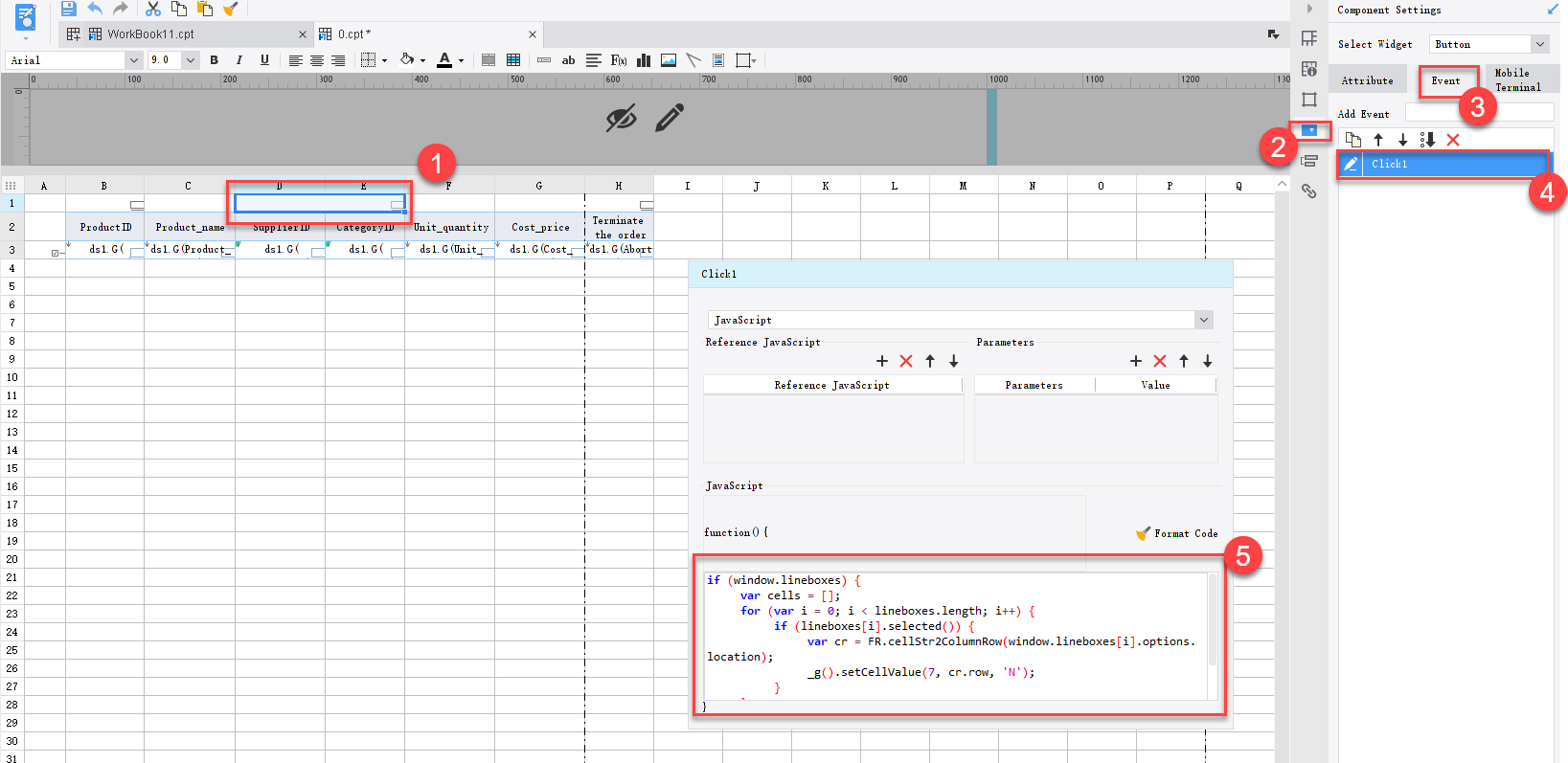 JS Modify a Column Value of Selected Rows at One Click-FineReport Help ...