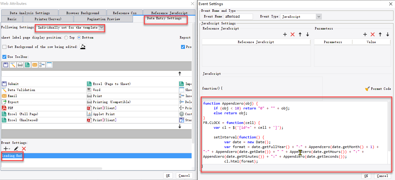 JS Dynamically Display Current Time- FineReport Help Document