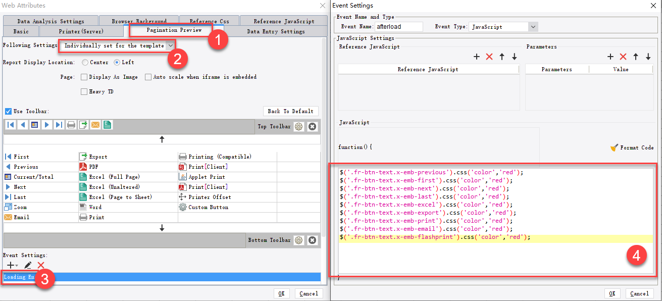 CSS Customize the Color of Toolbar Buttons-FineReport Help Document