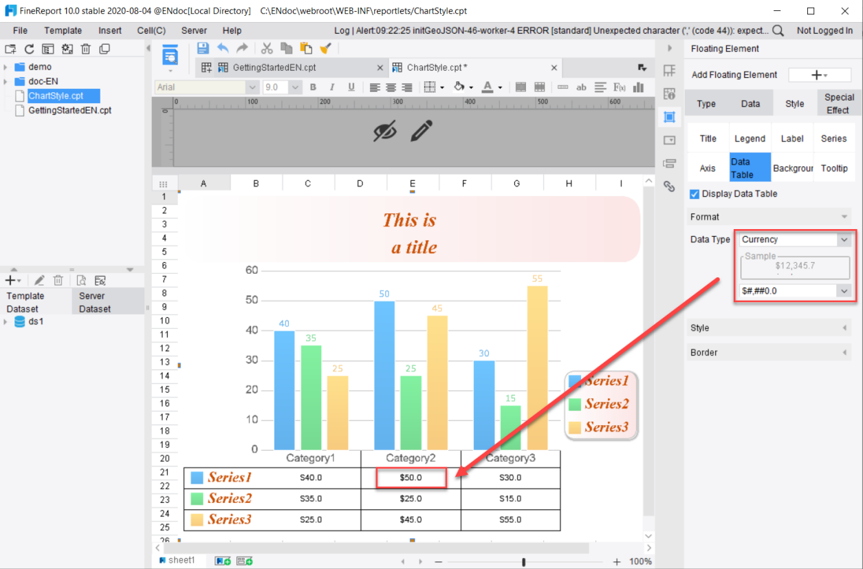 Chart Data Table-FineReport Help Document