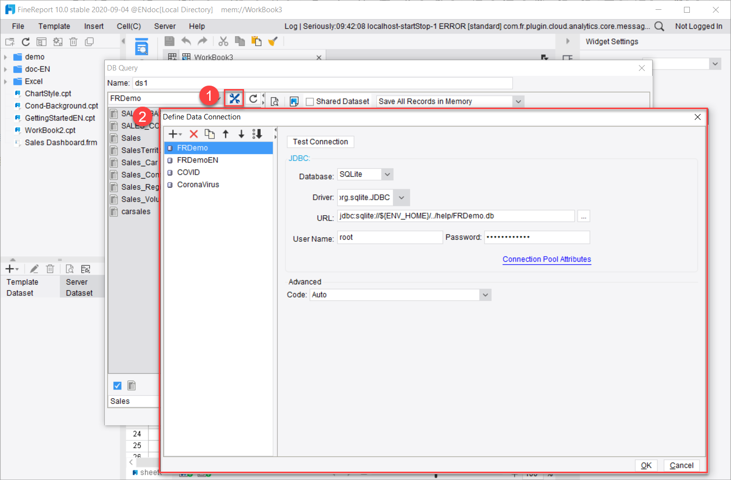 Database Query-FineReport Help Document