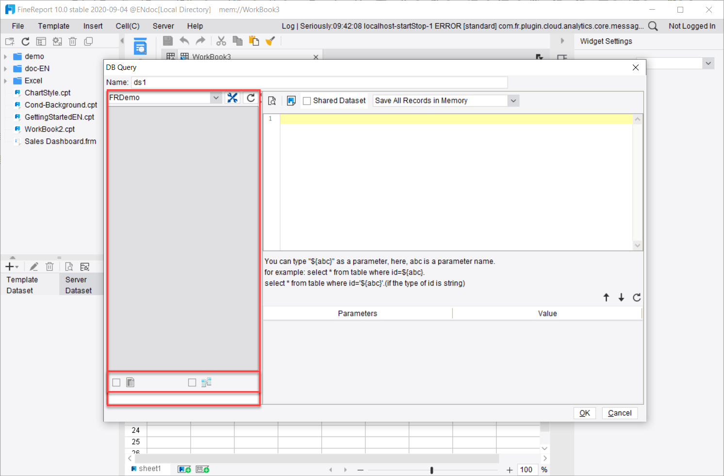 Database Query-FineReport Help Document