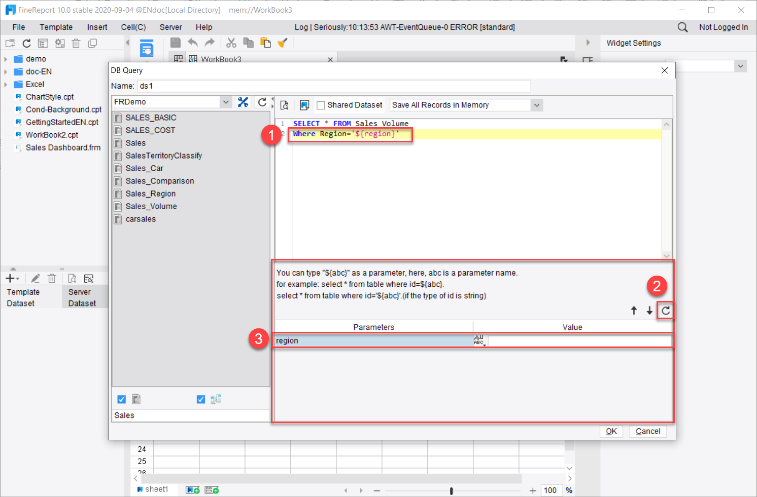 Database Query-FineReport Help Document