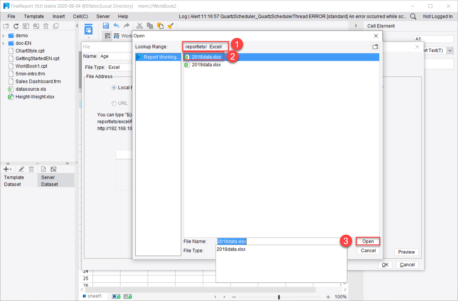 Excel Dataset-FineReport Help Document