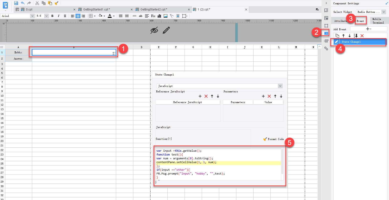JS Click Radio Button Pop Up a Dialog Box to Enter Value-FineReport ...