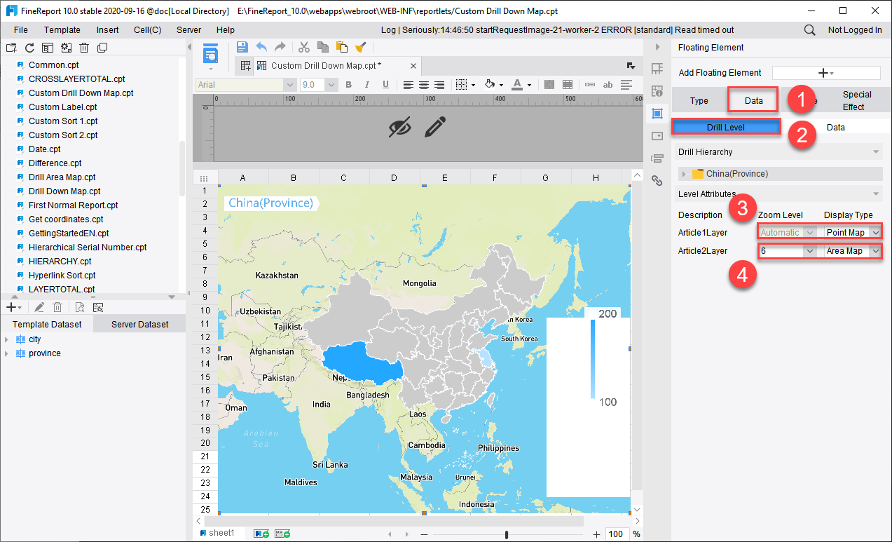 Map Drilling-FineReport Help Document