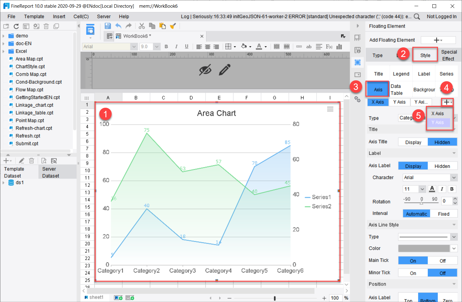 Area Chart-FineReport Help Document