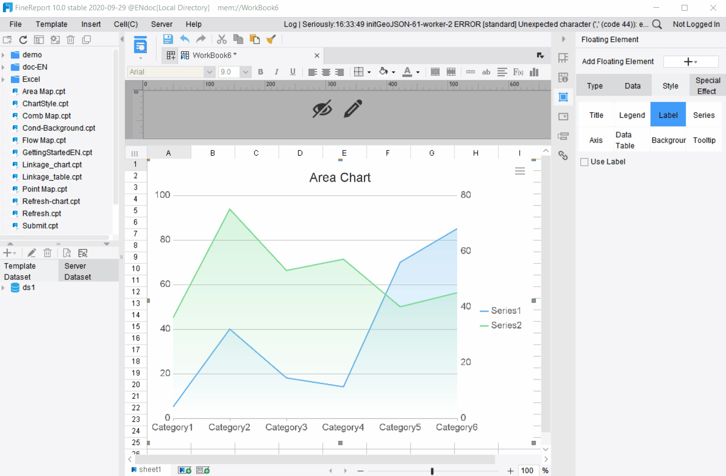Area Chart-FineReport Help Document