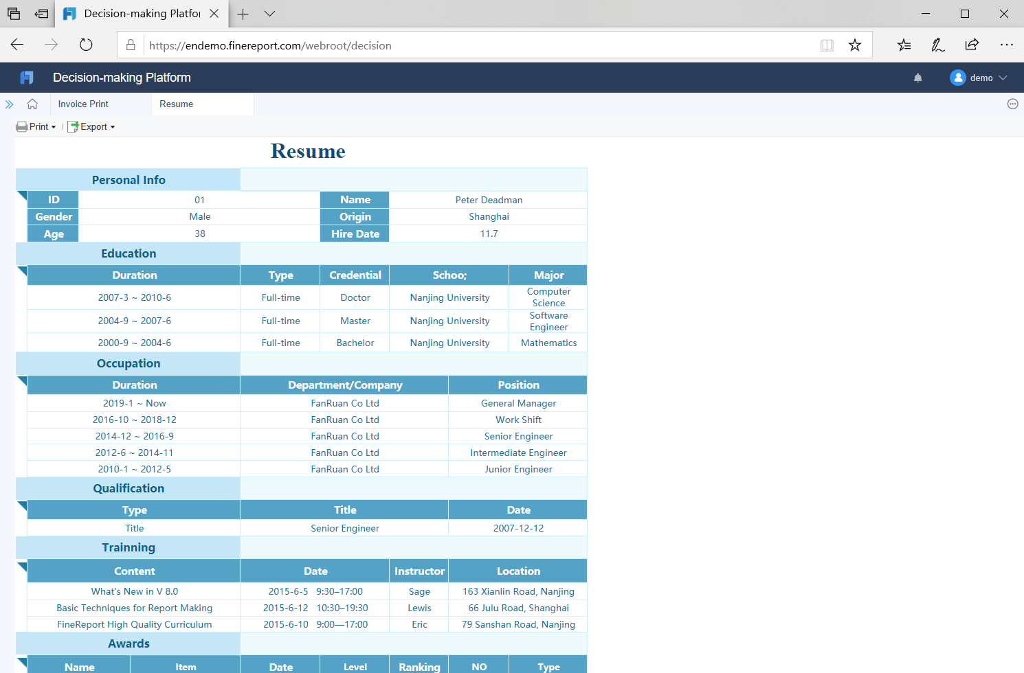 Types of Template Design-FineReport Help Document