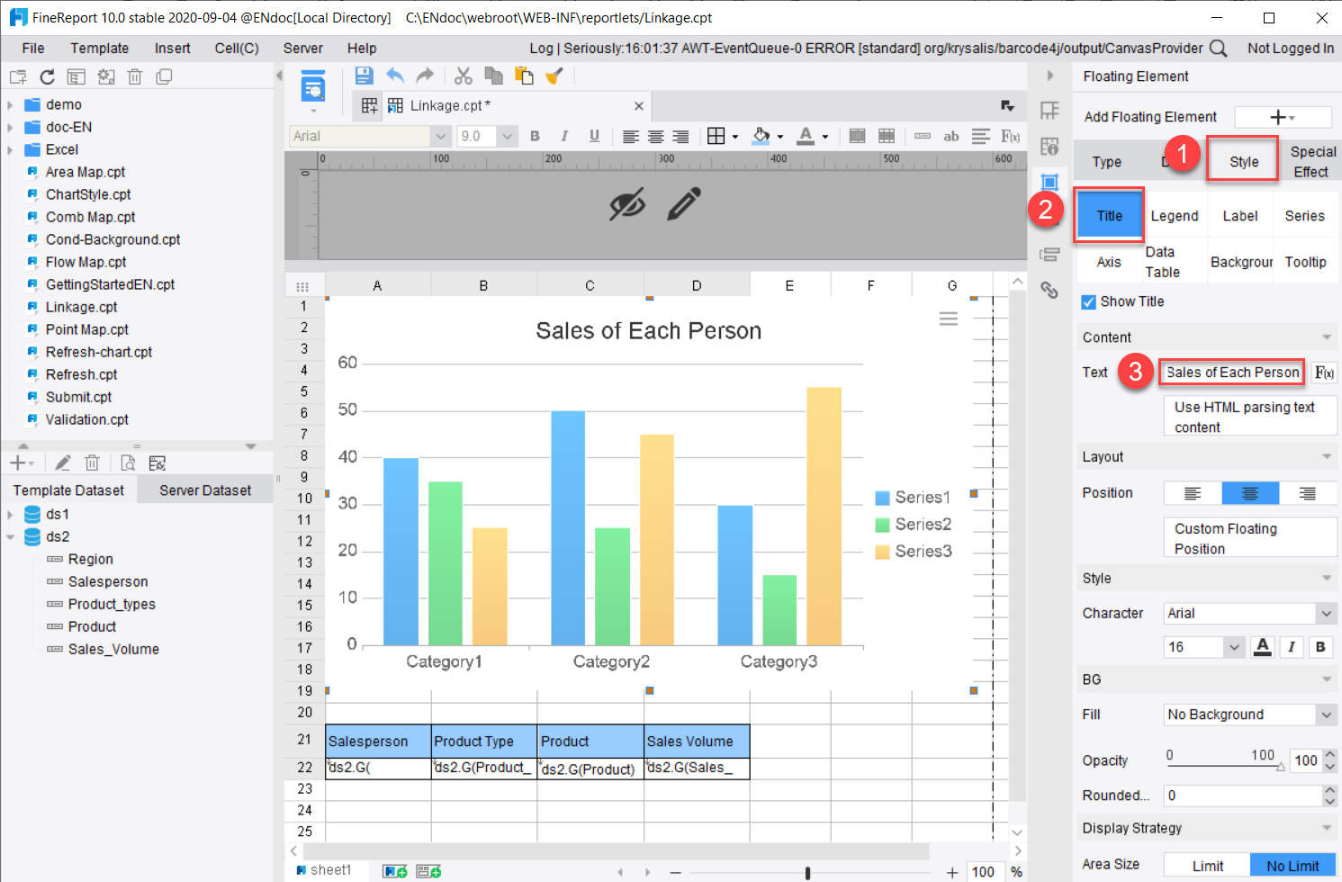 Chart Linkage in General Report-FineReport Help Document