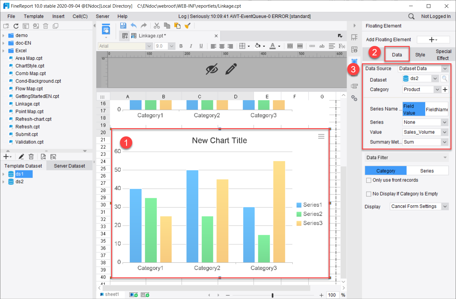 Chart Linkage in General Report-FineReport Help Document