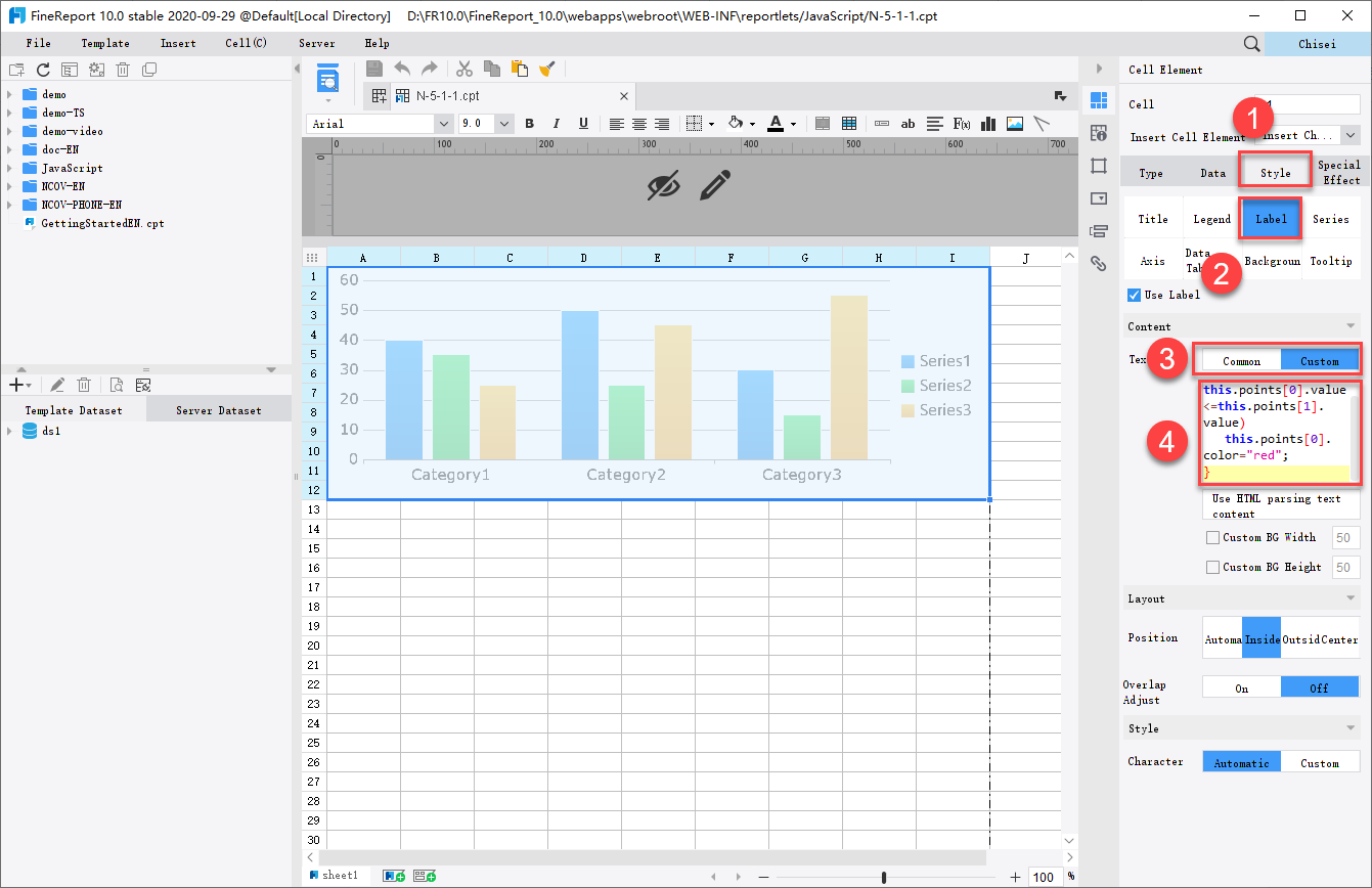 JS Compare between Chart Series-FineReport Help Document