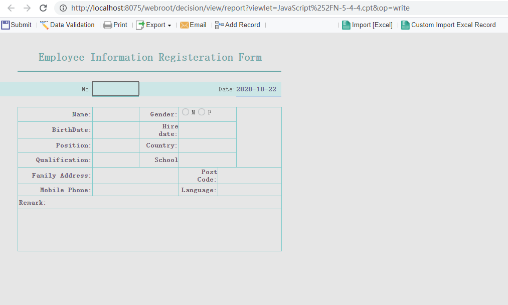 JS 帳票主体を利用不可に設定する- FineReport Help Document