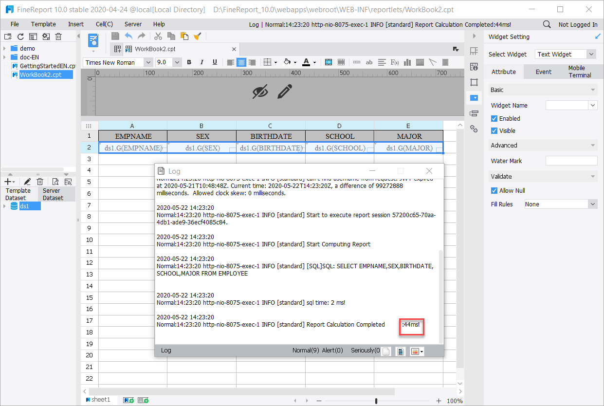 Factors that Influence the Loading Speed-FineReport Help Document