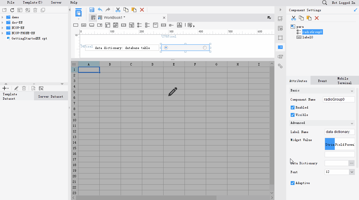 Radio Button Group Widget-FineReport Help Document
