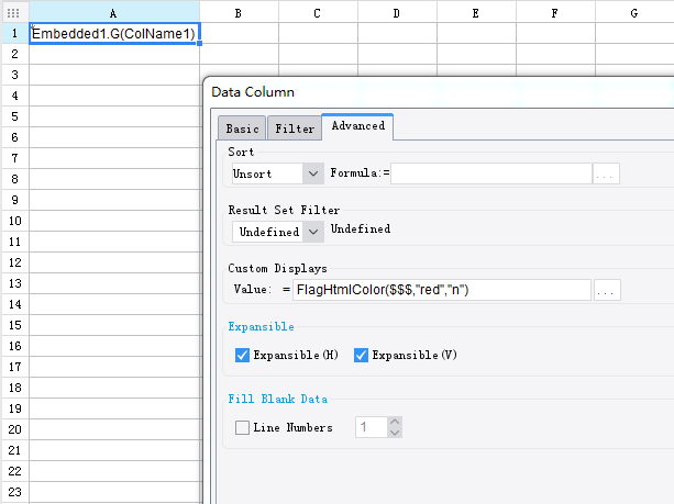 Cell Content Displays Different Colors-FineReport Help Document