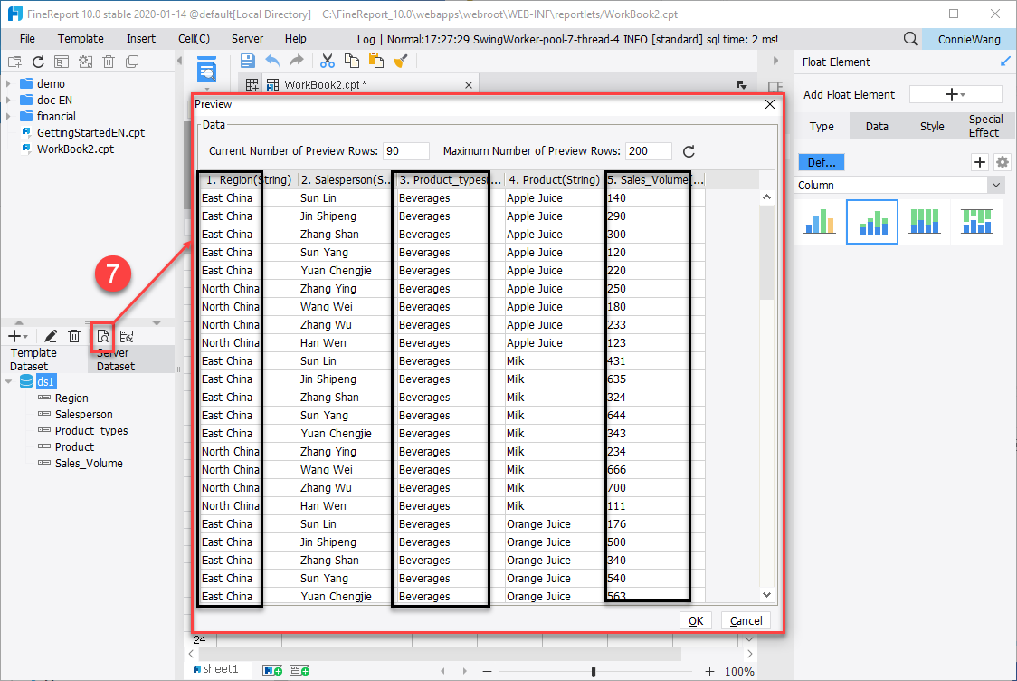 Floating Chart-FineReport Help Document