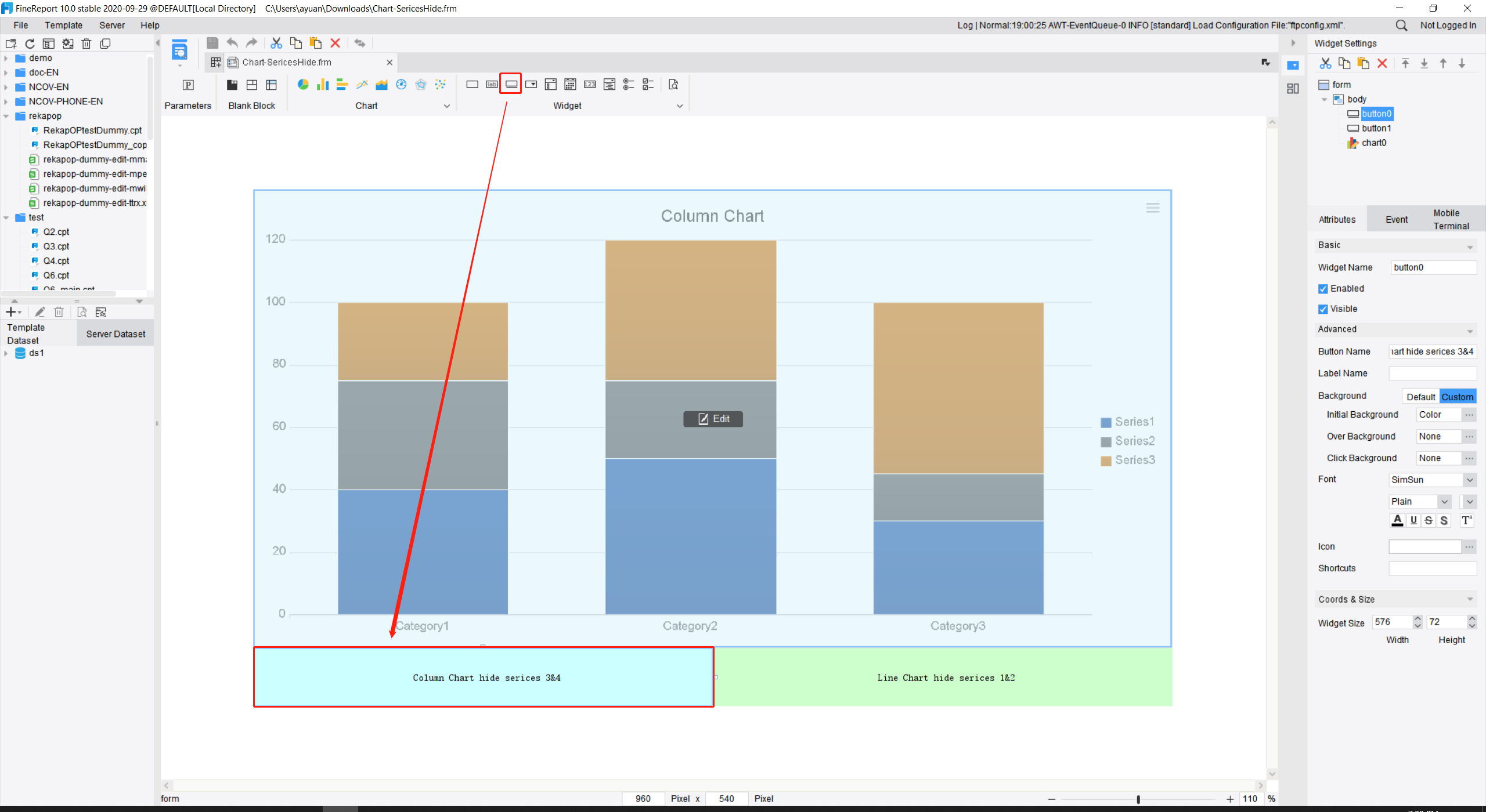 Hide some series in one chart-FineReport Help Document