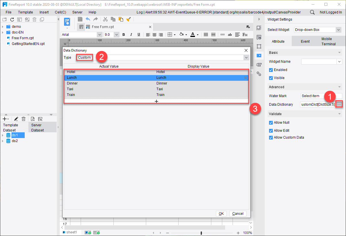 Customized Data Entry-FineReport Help Document
