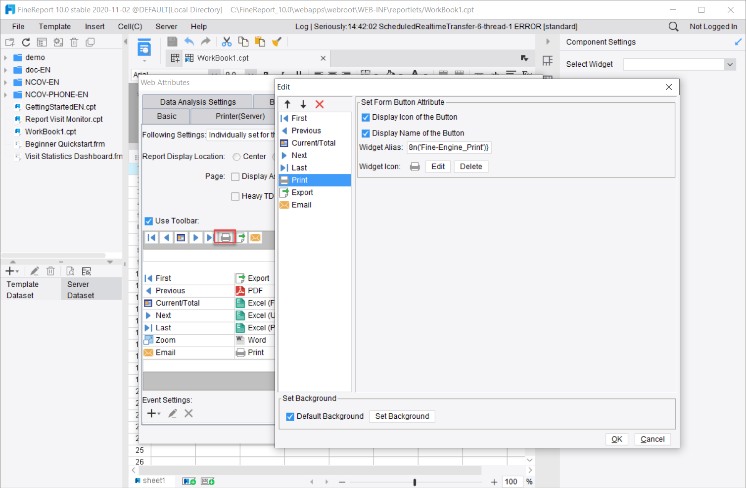 Report Toolbar-FineReport Help Document