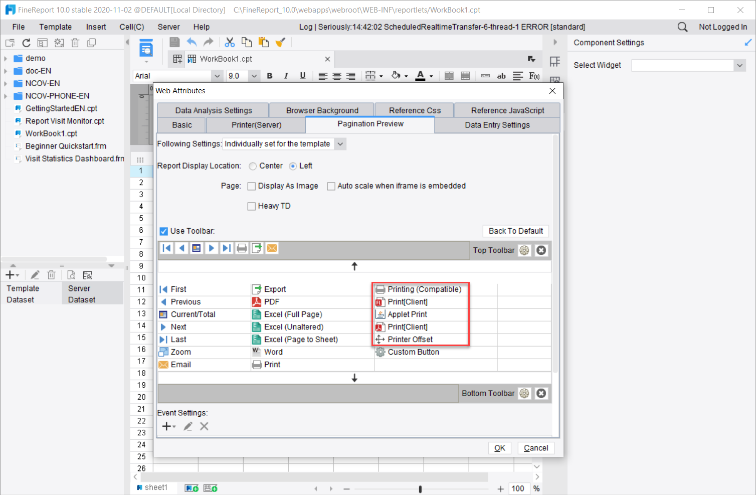 Report Toolbar-FineReport Help Document