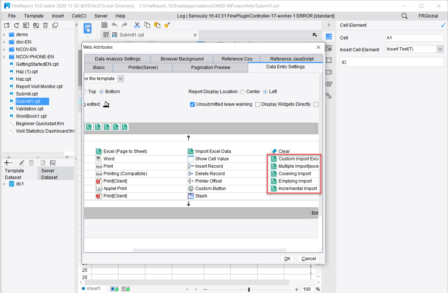 Report Toolbar-FineReport Help Document