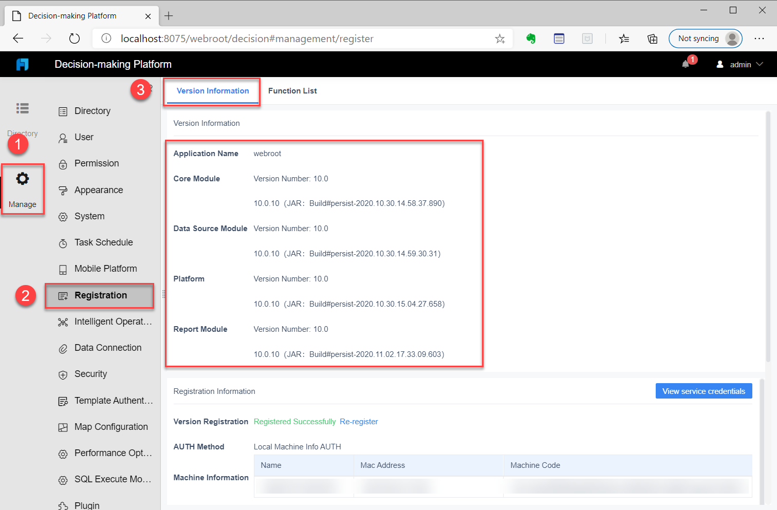 Registration Info-FineReport Help Document