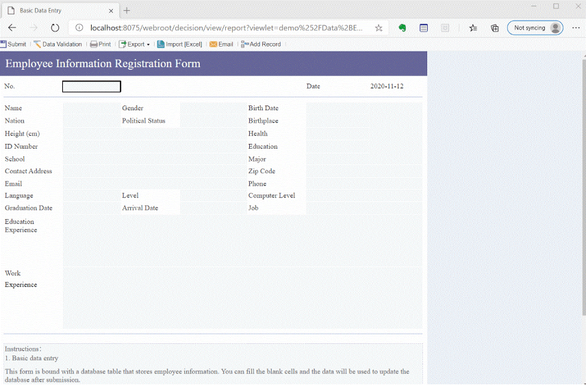 Data Entry Introduction-FineReport Help Document
