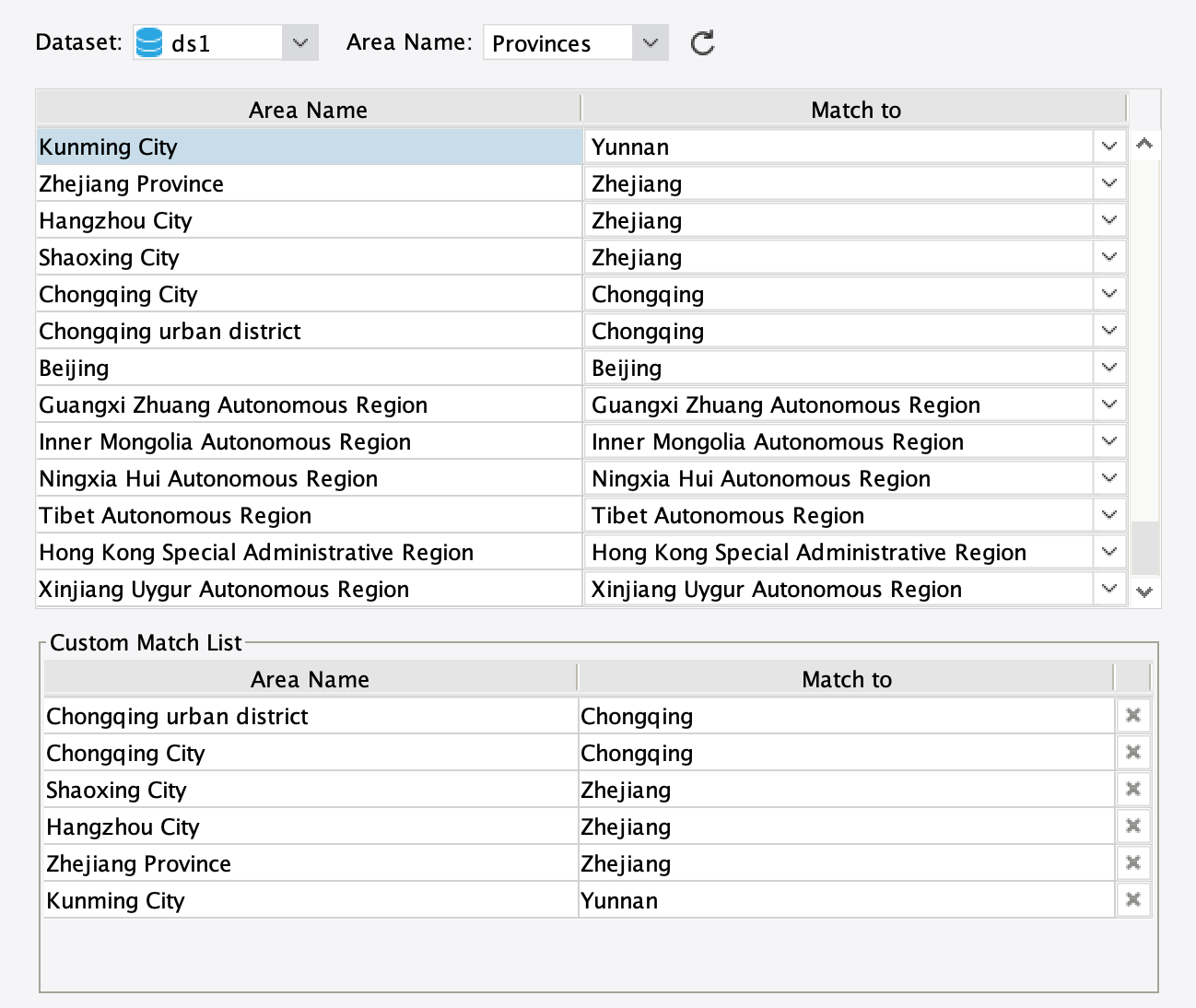 Map Custom Matching-FineReport Help Document
