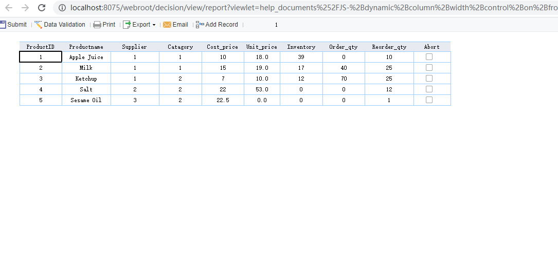 JS Adjust Column Width During the Preview-FineReport Help Document
