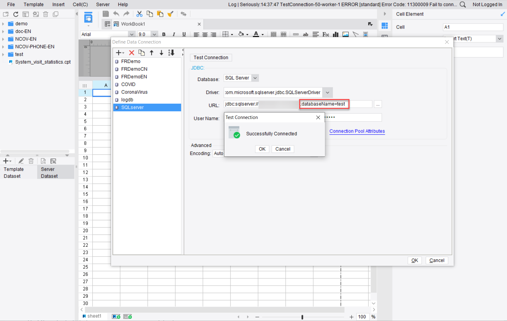 Connect to MS SQL Server-FineReport Help Document