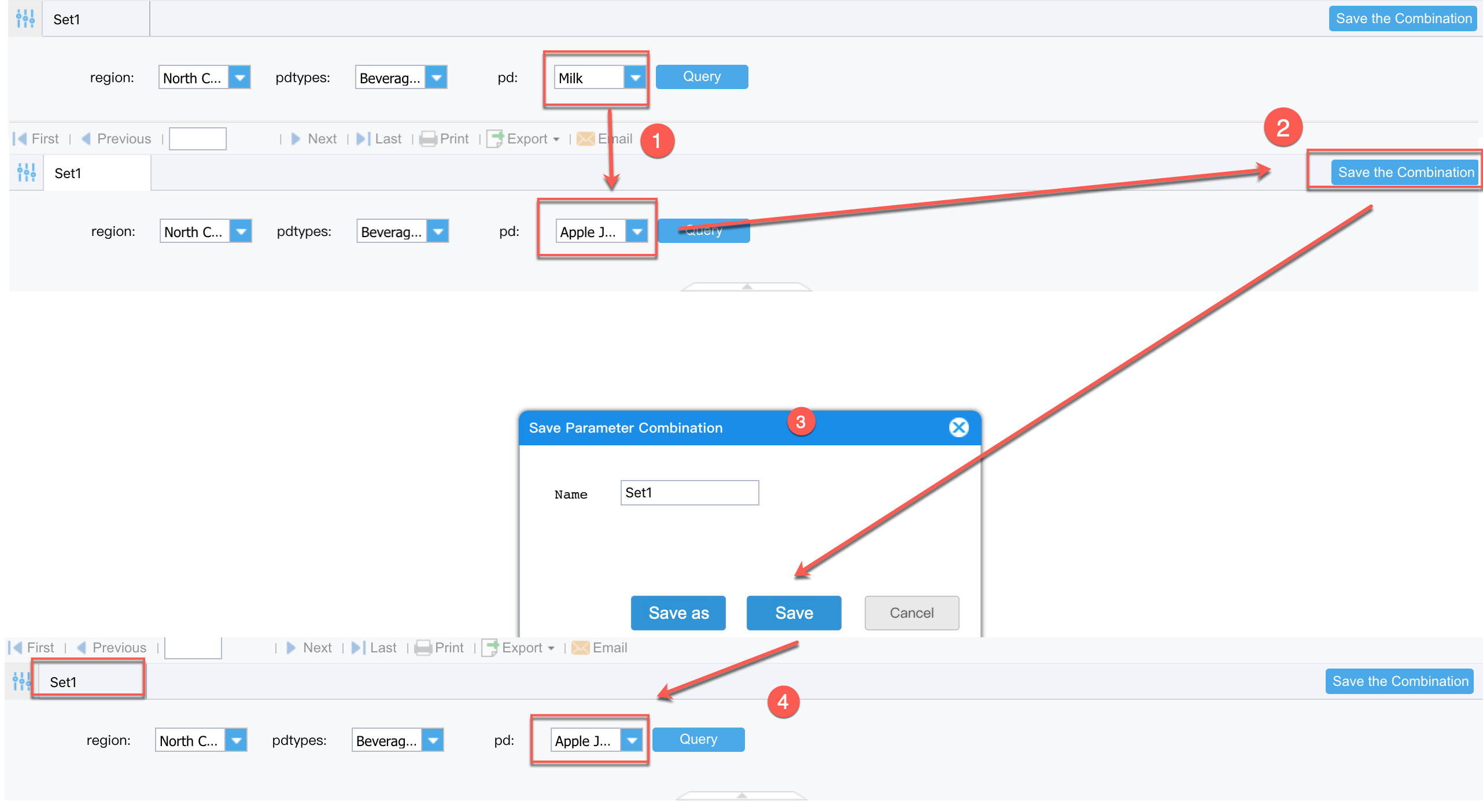 Common Template Parameter Combination-FineReport Help Document