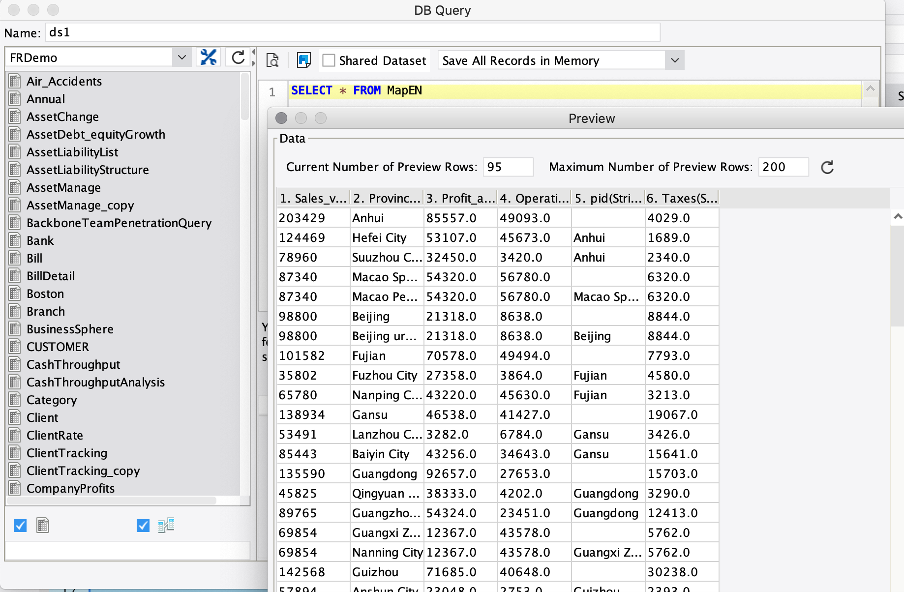 Map accepts Passing Parameters-FineReport Help Document