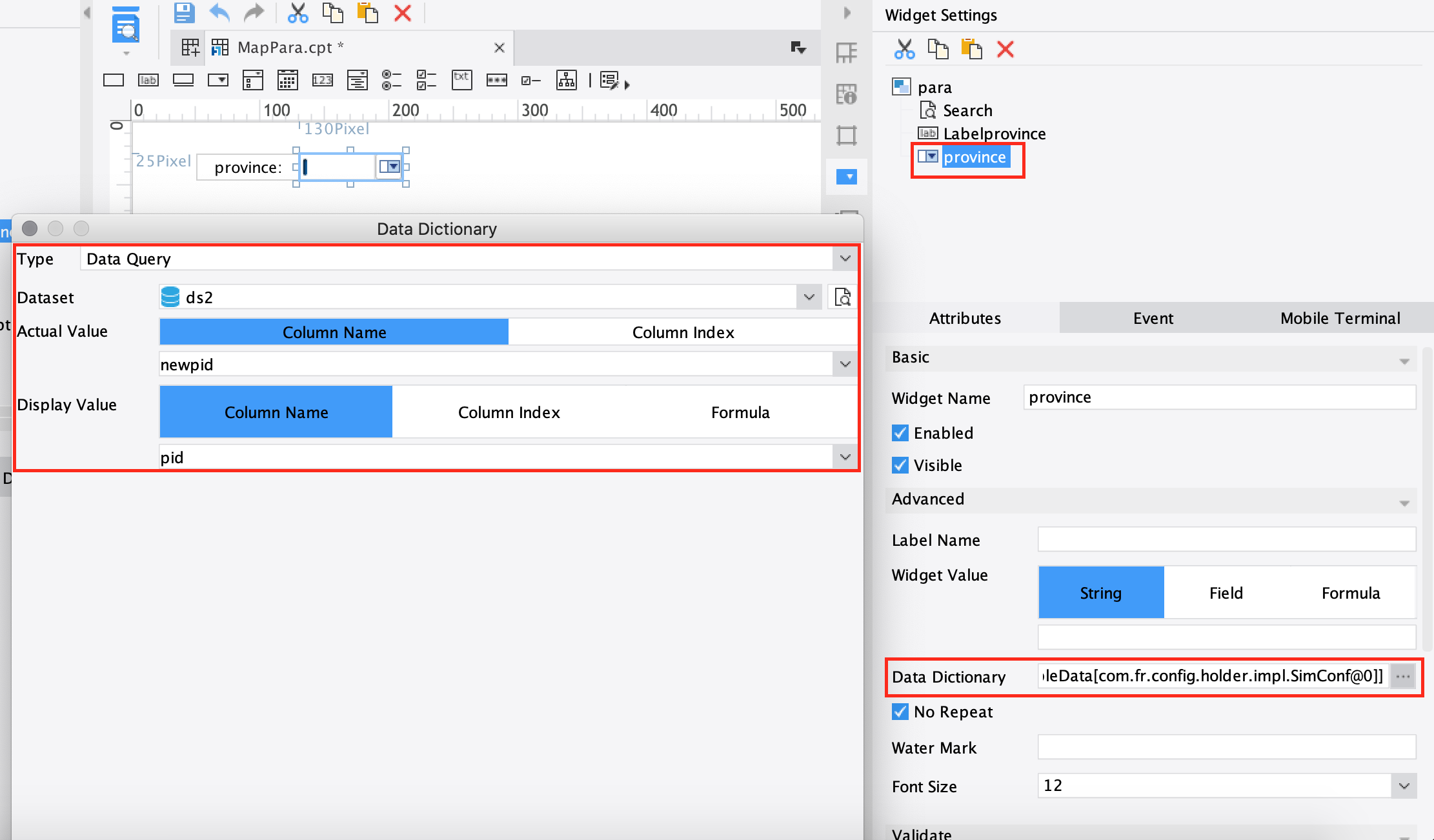 Map accepts Passing Parameters-FineReport Help Document