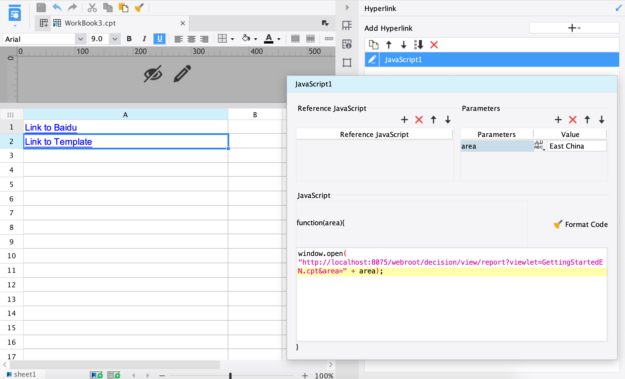 JS and parameter passing-FineReport Help Document