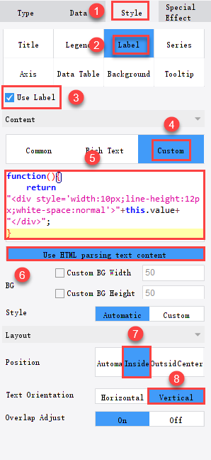 Chart Label Text Vertical-FineReport Help Document
