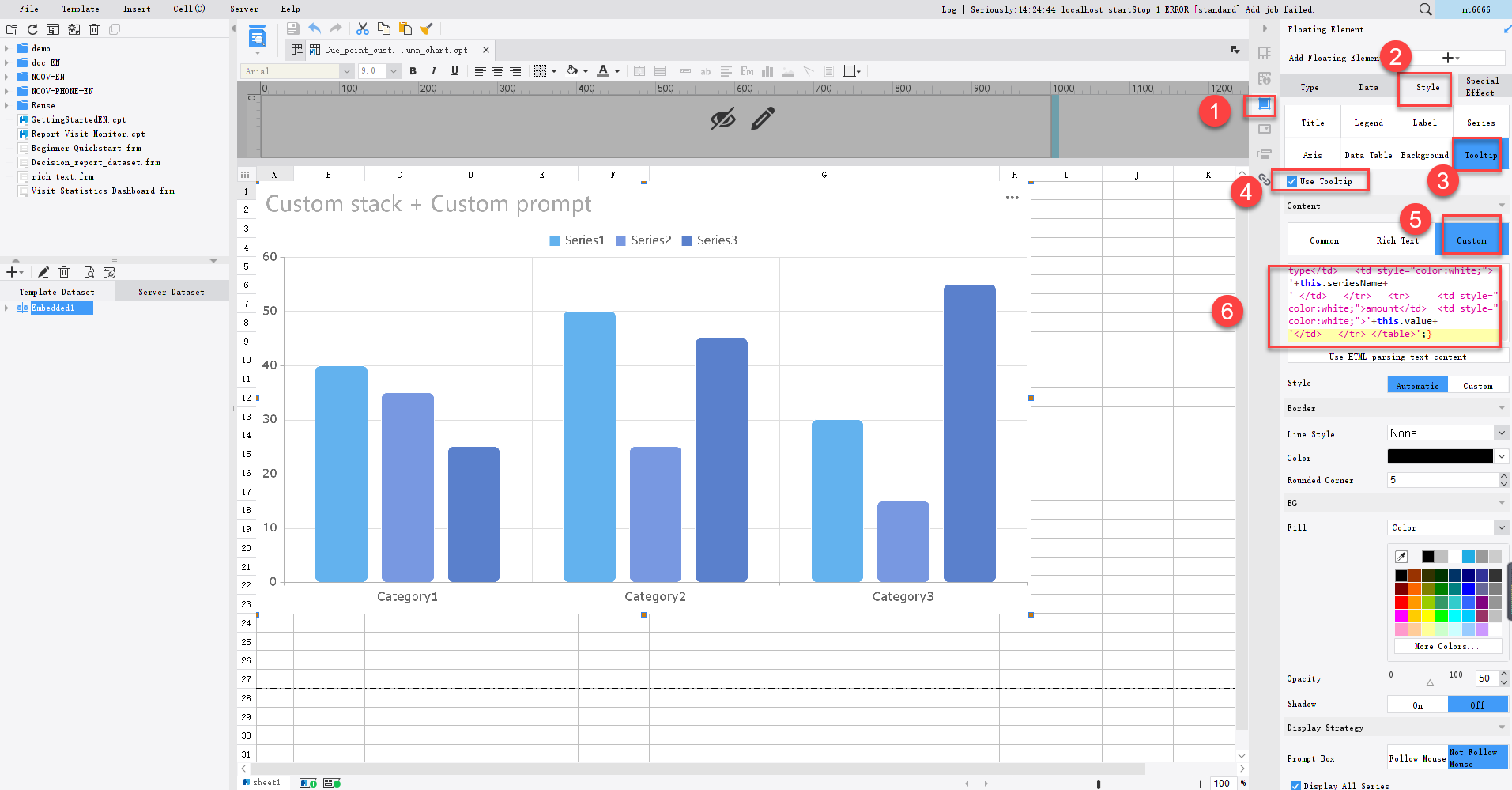 Floating Chart Code Custom Tooltip-FineReport Help Document
