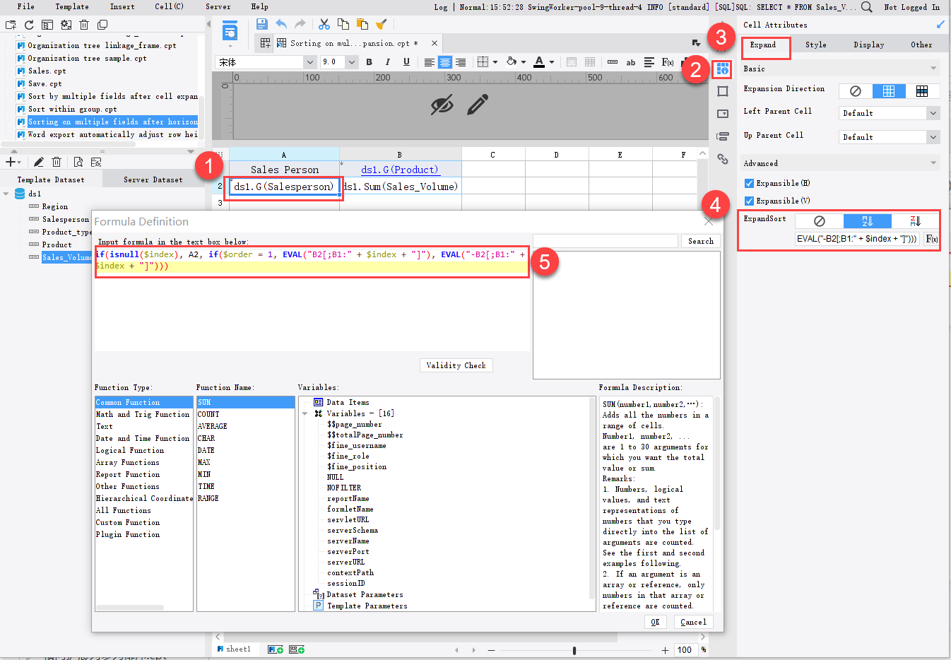 Sorting on multiple fields after horizontal expansion-FineReport Help ...