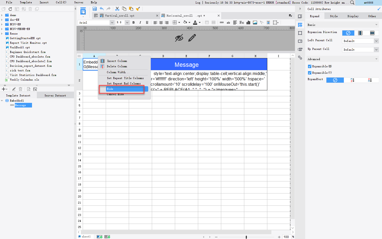 Scroll message by HTML-FineReport Help Document