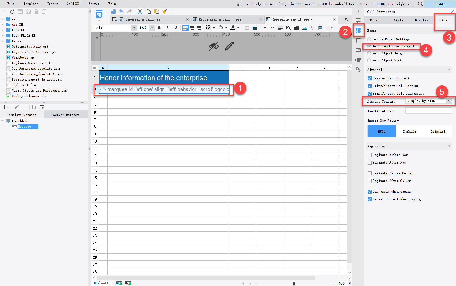 Scroll message by HTML-FineReport Help Document