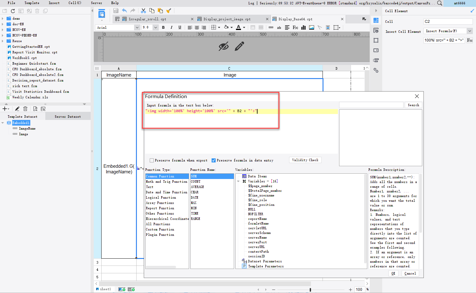 Cell display image by HTML-FineReport Help Document