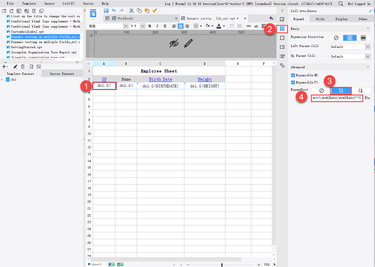 Dynamic sorting on multiple fields-FineReport Help Document