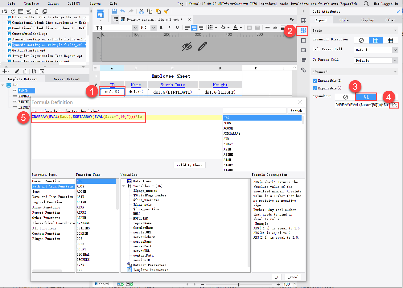 Dynamic sorting on multiple fields-FineReport Help Document