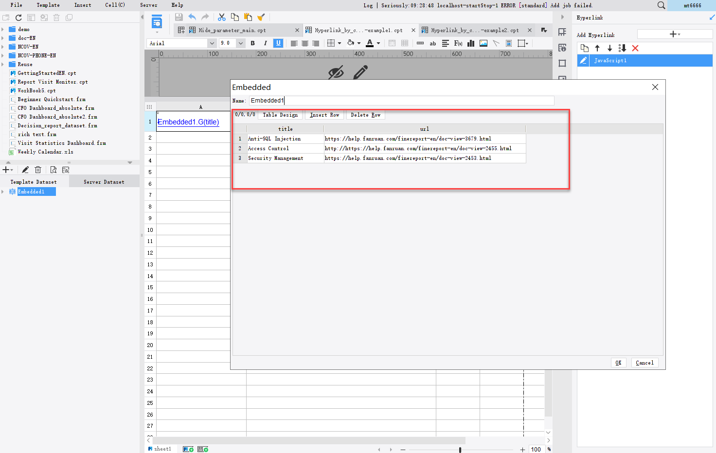 Hyperlink to different URL by content-FineReport Help Document